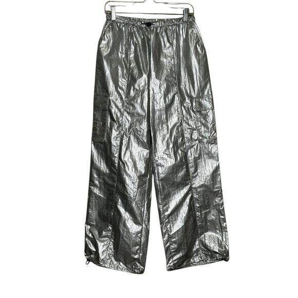 Sincerely Jules silver metallic trim drawstring wide leg pants size medium - Picture 9 of 10